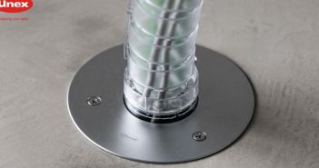 Elegante unsichtbare Strom- und Datenintegration durch Unex Boden-Dose (Foto: Unex Kabelsysteme und -elemente GmbH)